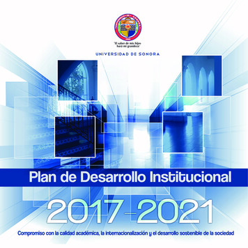 PLAN DE DESARROLLO INSTITUCIONAL - Universidad De Sonora