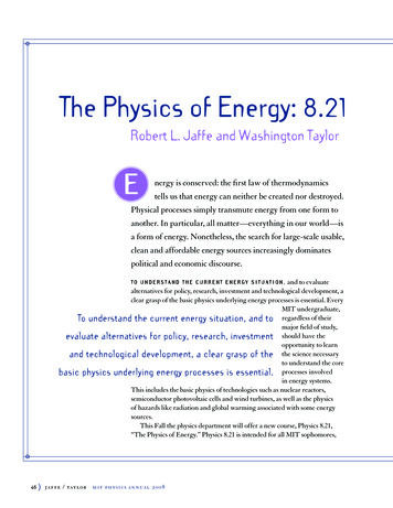 The Physics Of Energy: 8
