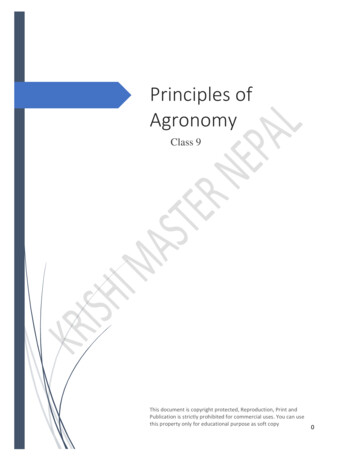 Principles Of Agronomy
