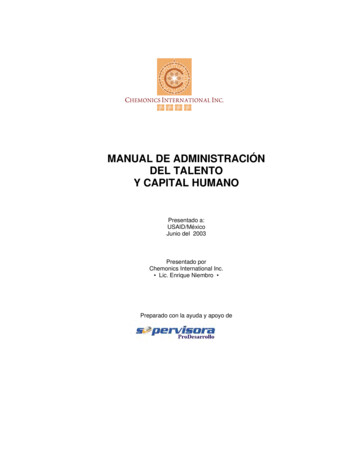 Manual De Administración Del Talento Y Capital Humano