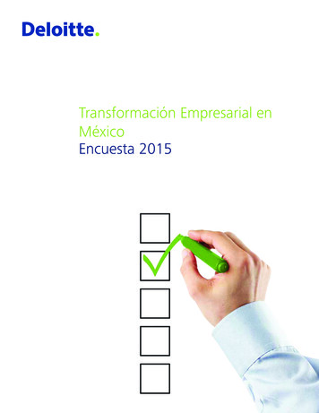 Transformación Empresarial En México Encuesta 2015