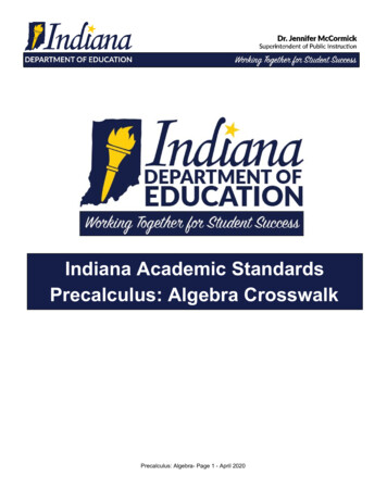 Precalculus: Algebra Crosswalk