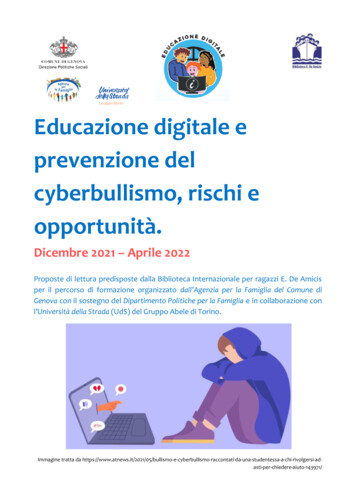 Educazione Digitale E Prevenzione Del Cyberbullismo, Rischi E Opportunità.