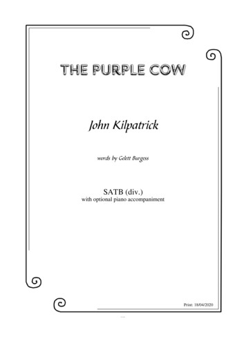 THE PURPLE COW - John Kilpatrick