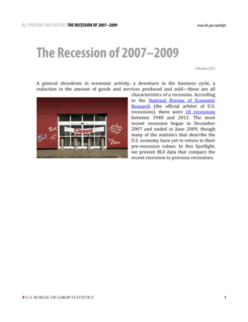 The Recession Of 2007-2009 - Bureau Of Labor Statistics
