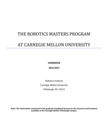The Robotics Masters Program At Carnegie Mellon University