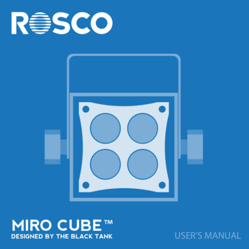Miro Cube Manual - REV09 - 05.23 - Rosco