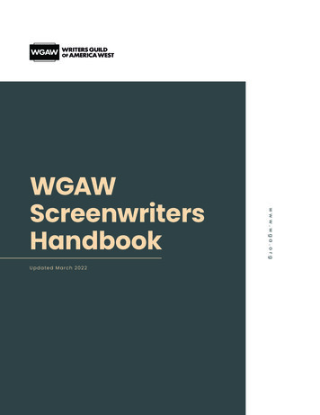 WGAW Screenwriters Handbook - Writers Guild Of America Award For .