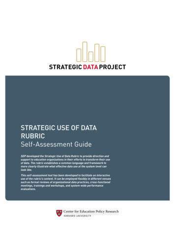 STRATEGIC USE OF DATA RUBRIC Self-Assessment Guide - Harvard University