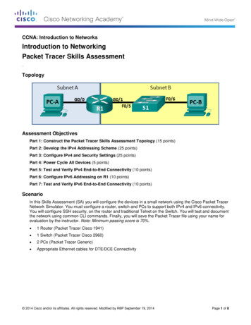CCNA: Introduction To Networks Introduction To Networking . - Cisco