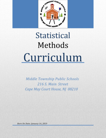 Statistical Methods Curriculum