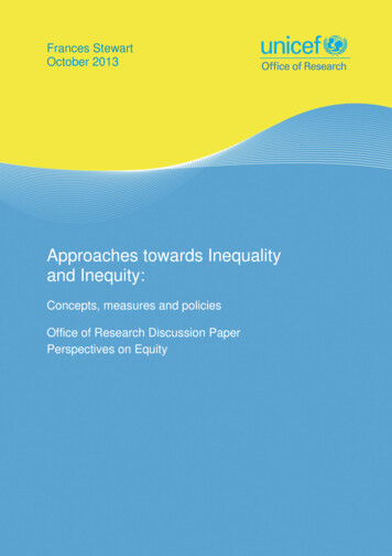 Approaches Towards Inequality And Inequity - Unicef-irc 