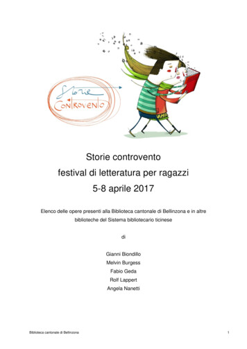 Storie Controvento Festival Di Letteratura Per Ragazzi 5-8 . - Ticino