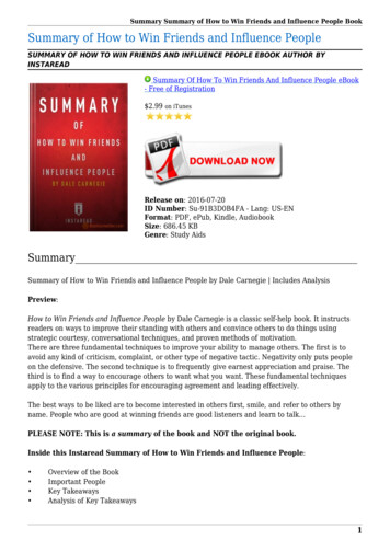 Summary Of How To Win Friends And Influence People EBook PDF (686.45 KB .