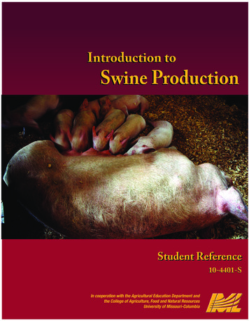 Introduction To Swine Production