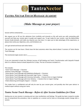T ECTAR TOUCH MASSAGE ACADEMY - Tantra Nectar