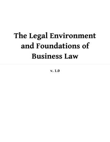 The Legal Environment And Foundations Of Business Law - Lardbucket 