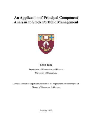 An Application Of Principal Component Analysis To Stock Portfolio .