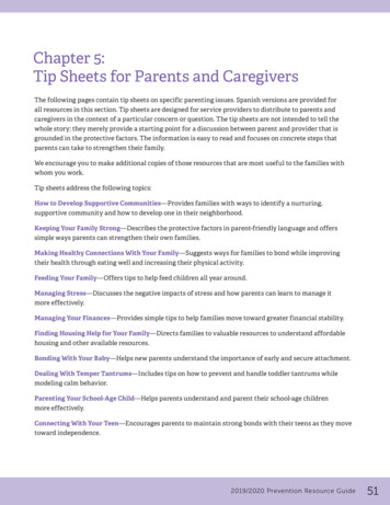 Chapter 5: Tip Sheets For Parents And Caregivers - Child Welfare