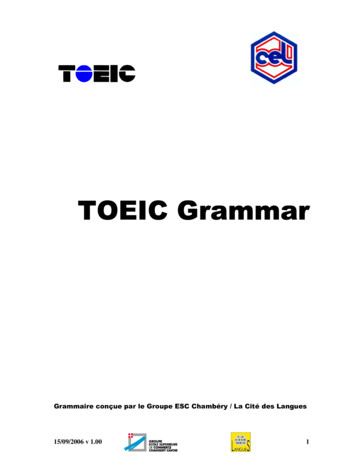 TOEIC GrammarTOEIC Grammar