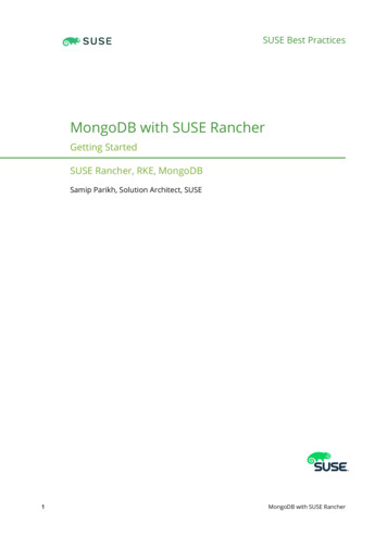 MongoDB With SUSE Rancher - SUSE Rancher, RKE, MongoDB