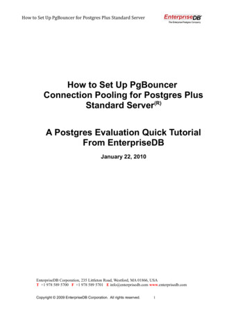 How To Setup PgBouncer Connection Pooling For Postgres . - EnterpriseDB