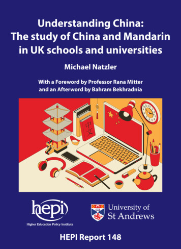 Understanding China: The Study Of China And Mandarin In UK . - HEPI
