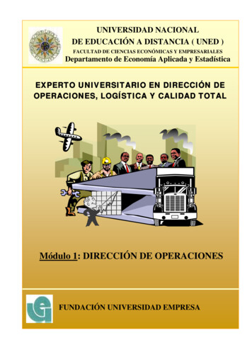 Módulo 1: DIRECCIÓN DE OPERACIONES - Universidad Nacional De .