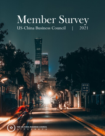 Member Survey 2021 - US-China Business Council