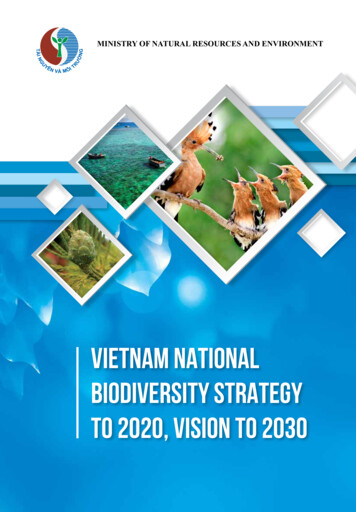 VIETNAM NATIONAL BIODIVERSITY STRATEGY To 2020, Vision To 2030