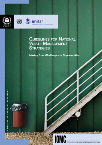Guidelines For National Waste ManaGeMent StrateGies - UNITAR