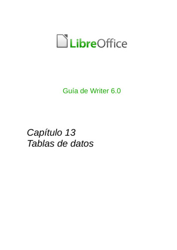 Capítulo 13 Tablas De Datos - LibreOffice
