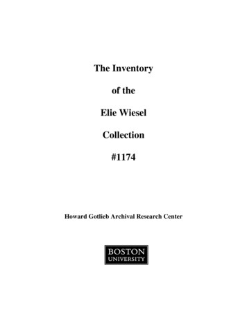 The Inventory Of The Elie Wiesel Collection #1174 - Boston University