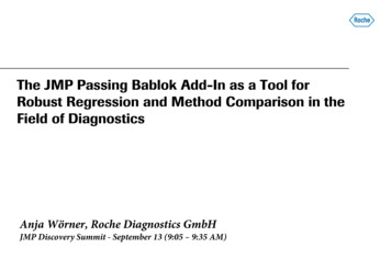 The JMP Passing Bablok Add-In As A Tool For Robust Regression And .