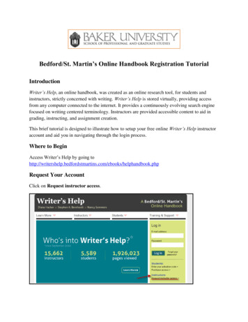 Bedford/St. Martin's Online Handbook Registration Tutorial