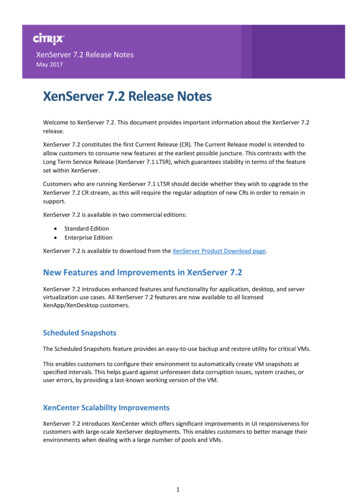 XenServer 7.2 Release Notes - Ns.citrix .edgesuite 