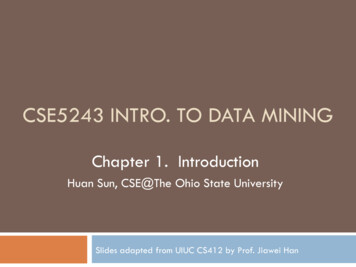 CS 5243 Intro. To Data Mining - Department Of Computer Science And .