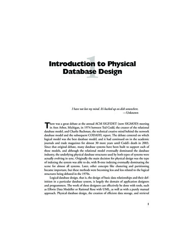 Introduction To Physical Database Design - Elsevier