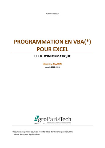 Programmation VBA SOUS Excel Formation - Pdfbib 