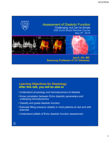0508-1015-Oh-Echocardiographic Evaluation Of Diastolic Function