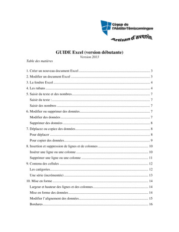 Guide Excel 2013(version Débutante) - Pdfbib 
