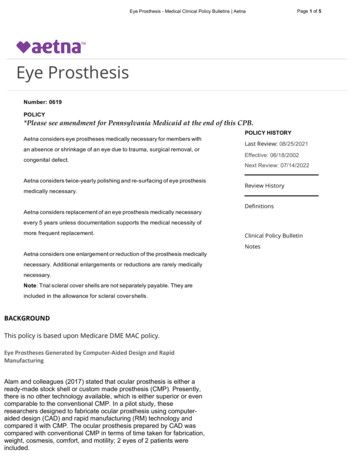 0619 Eye Prosthesis Medical Clinical Policy Bulletins - Aetna