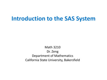 Introduction To The SAS System - California State University, Bakersfield