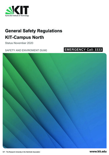 General Safety Regulations KIT-Campus North