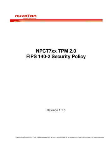 NPCT7xx TPM 2.0 FIPS 140-2 Security Policy - NIST