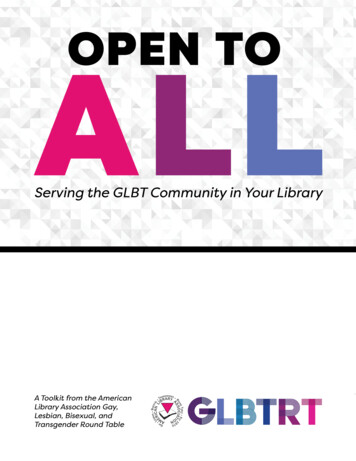 Serving The GLBT Community In Your Library - American Library Association