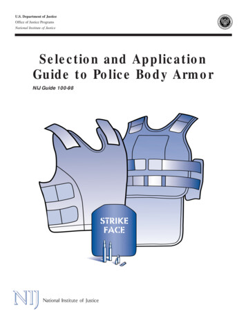 Selection And Application Guide To Police Body Armor