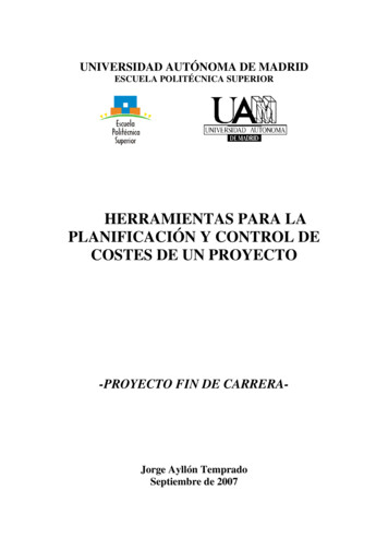 Herramientas Para La Planificación Y Control De Costes De Un Proyecto