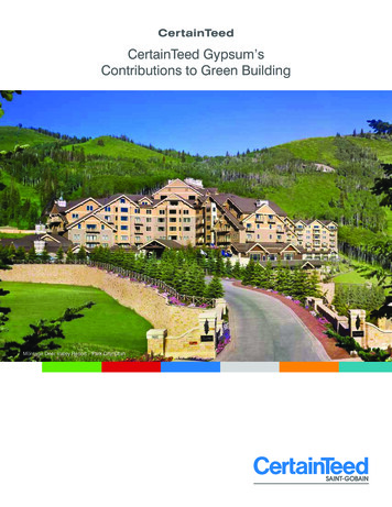 CertainTeed Gypsum's Contributions To Green Building