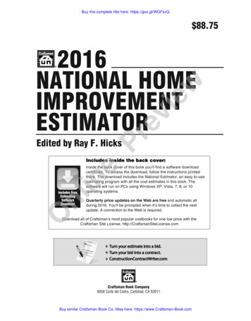 2016 National Home Improvement Estimator - Craftsman Book
